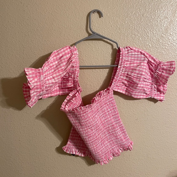 Gingham Pink Spring Fields Top - Picture 6 of 6